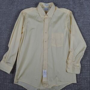 Eagle Shirtmakers Shirt Mens 16.5-32 Yellow Vintage Deadstock Union Made in USA